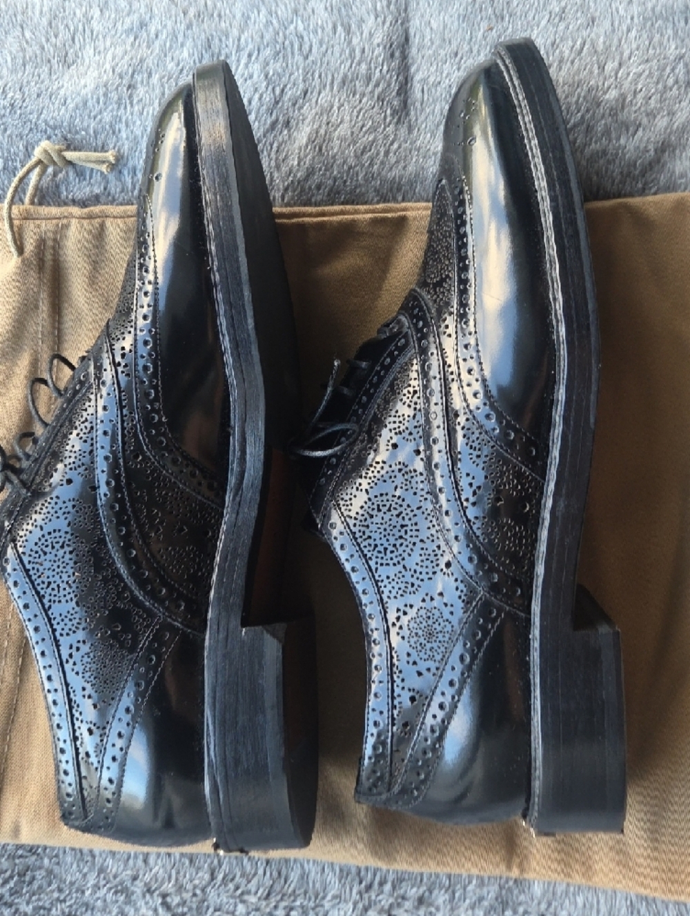 Burberry NEW Women's Black Leather Brogue Oxford Shoes Size 39.5 - Picture 4 of 11